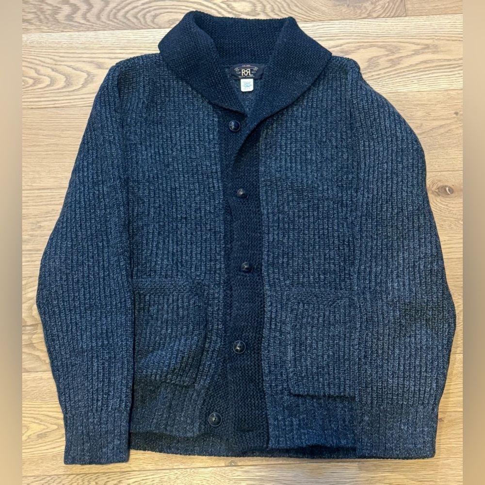 RRL Polo Ralph Lauren Men’s Shawl Collar Knit Cardigan - Picture 1 of 9